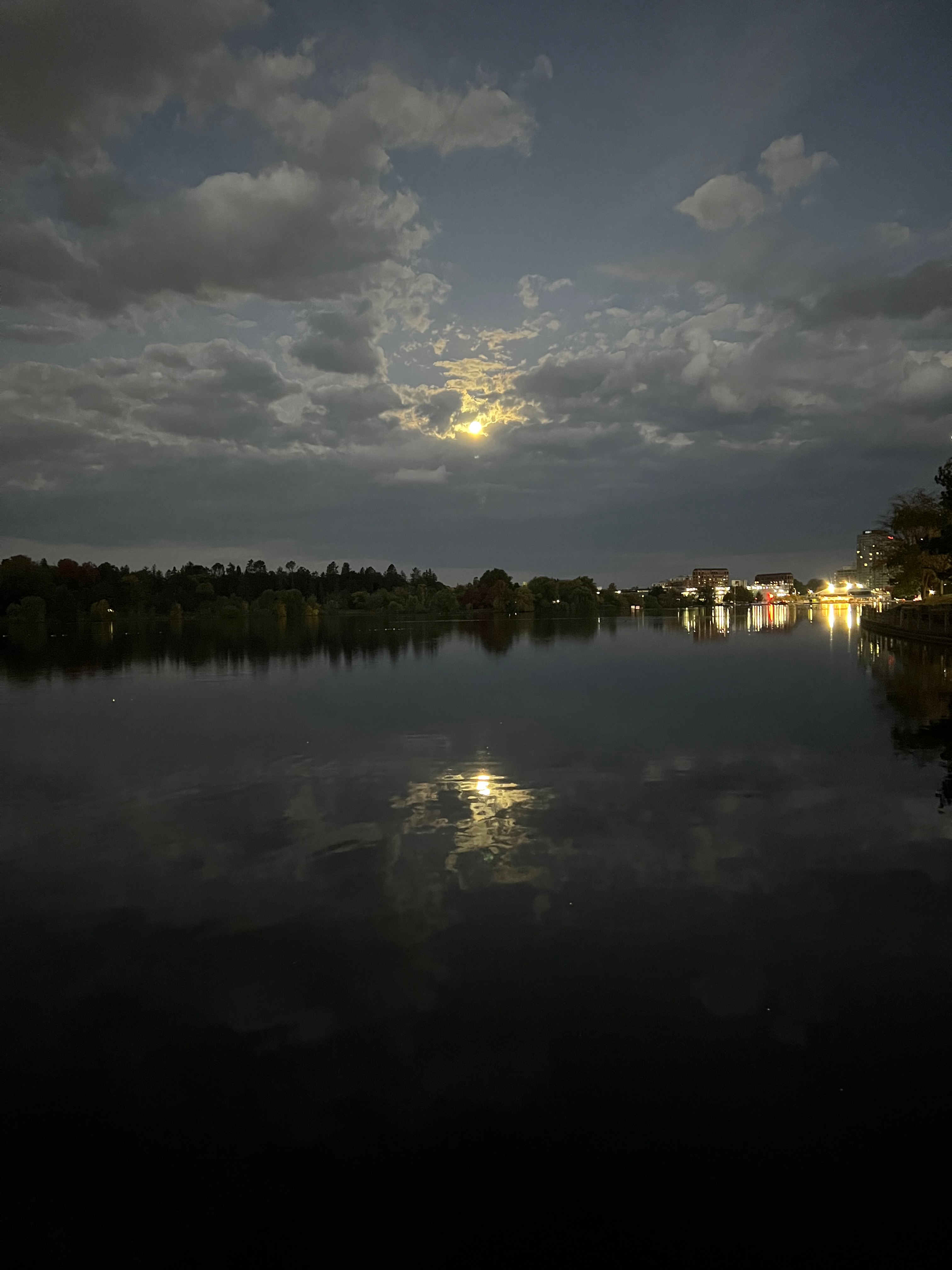 Moon over river